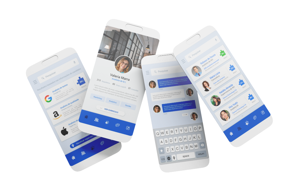 Mobile App Screen Mockup, Floating