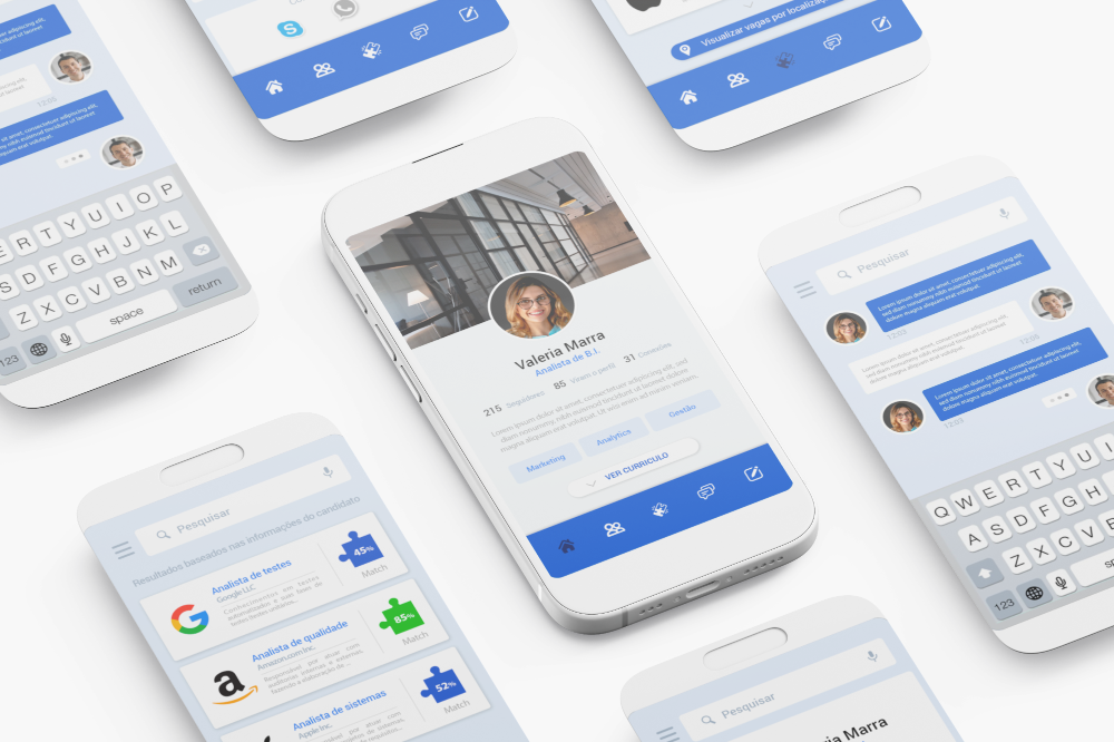 Mobile App Screen Mockup, Mosaic